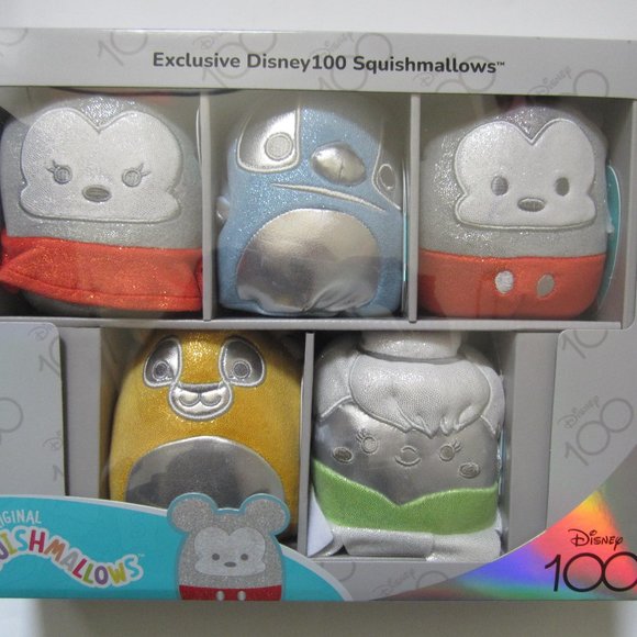 Disney 100 Exclusive Mickey Minnie Stitch Tinker Bell Simba Squishmallows - Picture 1 of 6